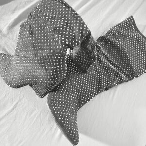 Studded Black Knee-High Boots